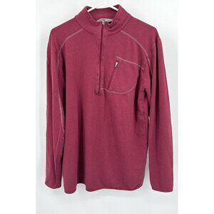 Tasc Shirt Mens L Performance 1/2 Zip Pullover Maroon Shirt